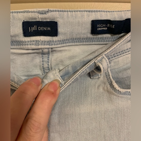 J. Jill denim high rise cropped light wash women’s size 8 - Picture 6 of 7